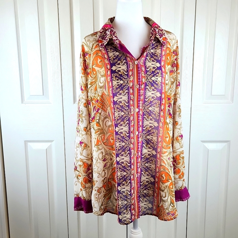Sunny Leigh size  16 sheer blouse